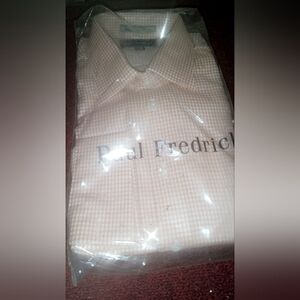 Paul Fredrick Men's Orange Checkered Shirt